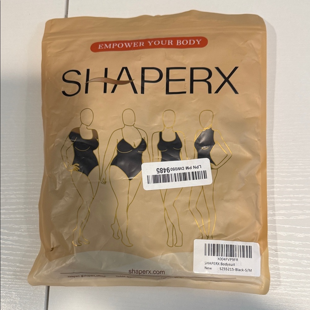 ShaperX Black Bodysuit size S/M NWT
